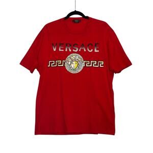 Versace red short sleeves medusa print t shirt size XL